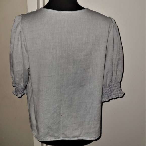 WhoWhatWear Chambray Top - M - Picture 3 of 3